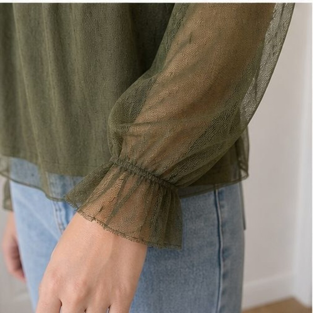 Olive Ruffle Blouse - Picture 5 of 6